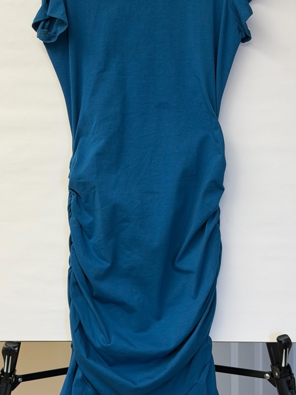 Ruched Teal Midi Dress for Women